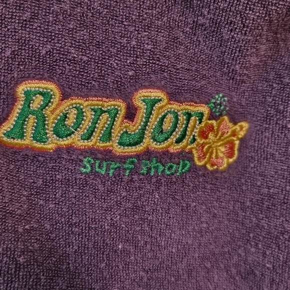 Ron Jon Surf Shop Terry Cloth Hooded Zip Up Track Jacket Dark Blue Size S - Picture 7 of 8